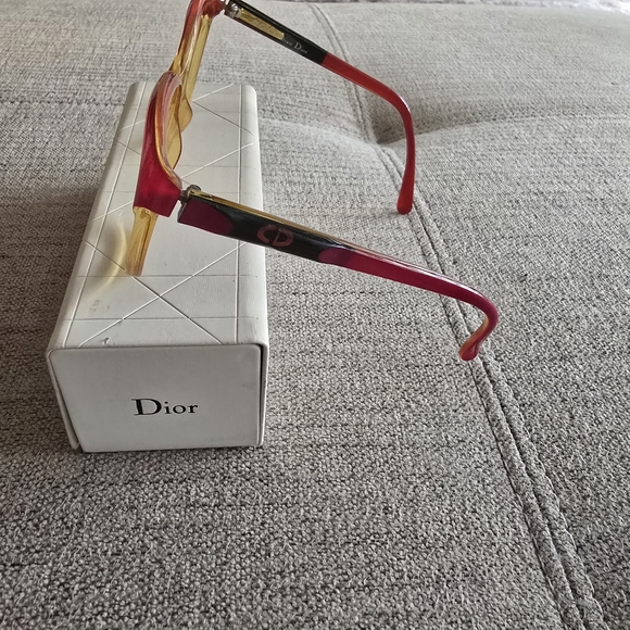 CHRISTIAN DIOR Vintage Cateye Optical Frames Pink and Yellow - Picture 3 of 5